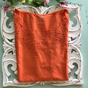 Talbots Scalloped Neck Short Sleeve Tee